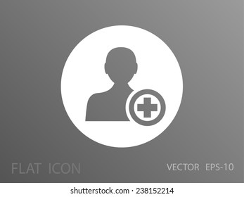 Flat icon of add friend
