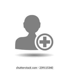 Flat icon of add friend