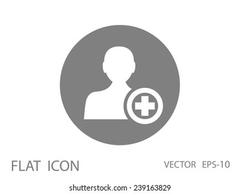 Flat icon of add friend