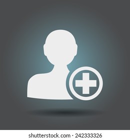 Flat icon of add friend
