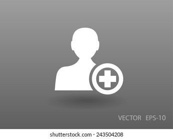 Flat icon of add friend