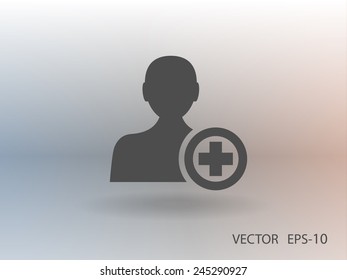 Flat icon of add friend