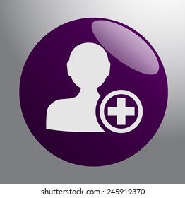 Flat icon of add friend