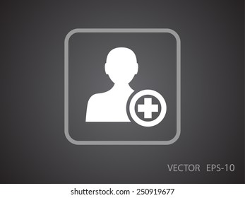 Flat icon of add friend