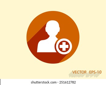 Icono plano de añadir amigo