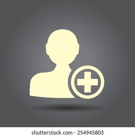 Flat icon of add friend