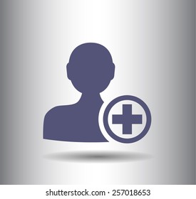 Flat icon of add friend