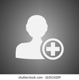 Flat icon of add friend