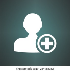 Flat icon of add friend