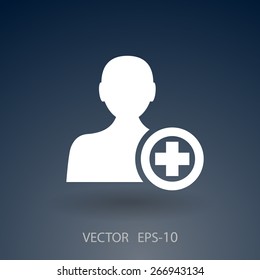 Flat icon of add friend