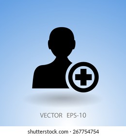 Flat icon of add friend