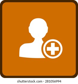 Flat icon of add friend
