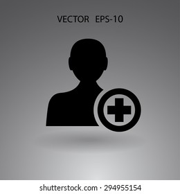 Flat icon of add friend