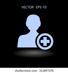 Flat icon of add friend