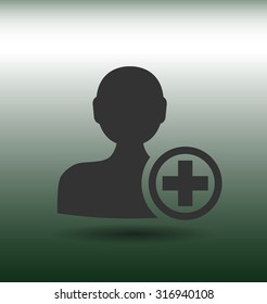 Flat icon of add friend