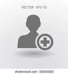 Flat icon of add friend