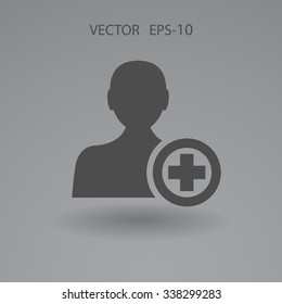 Flat icon of add friend
