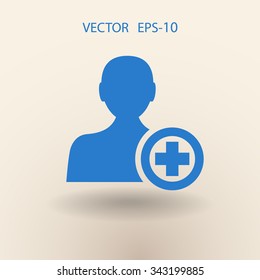 Flat icon of add friend