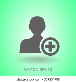 Flat icon of add friend