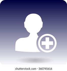 Flat icon of add friend