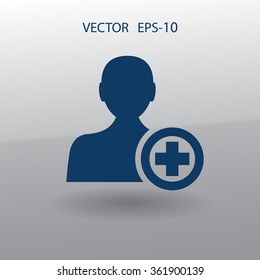 Flat icon of add friend