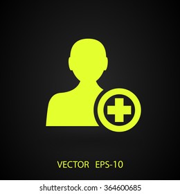Flat icon of add friend