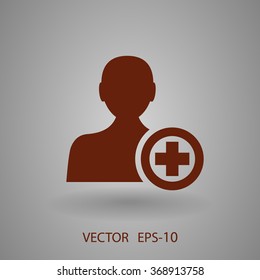 Icono plano de añadir amigo