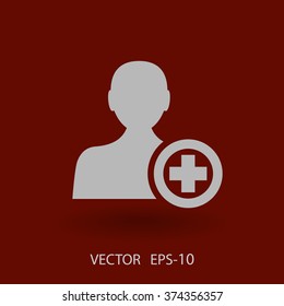 Flat icon of add friend