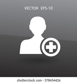 Flat icon of add friend