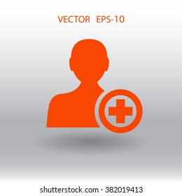 Flat icon of add friend
