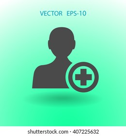 Flat icon of add friend