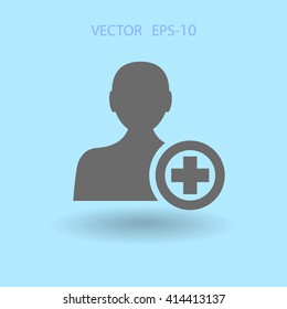 Flat icon of add friend
