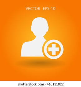 Flat icon of add friend