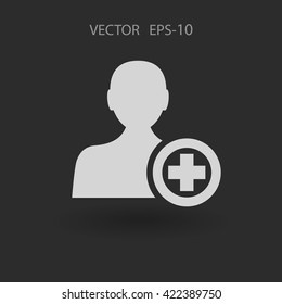 Flat icon of add friend