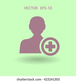 Flat icon of add friend