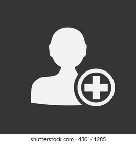 Flat icon of add friend