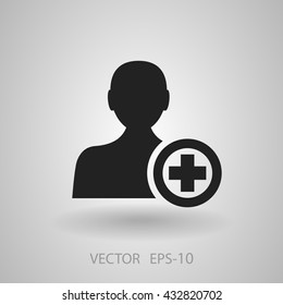 Flat icon of add friend