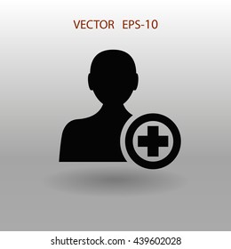 Flat icon of add friend