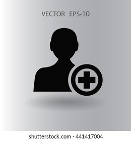 Flat icon of add friend
