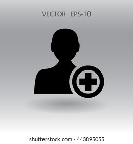 Flat icon of add friend