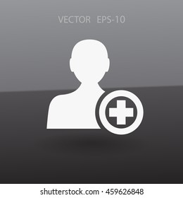 Flat icon of add friend