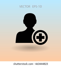 Flat icon of add friend