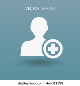 Flat icon of add friend