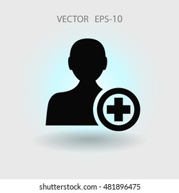 Flat icon of add friend