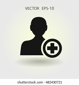 Icono plano de añadir amigo