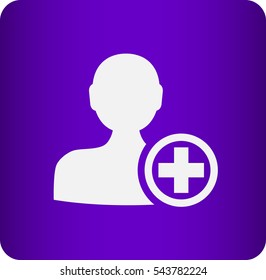 Flat icon of add friend