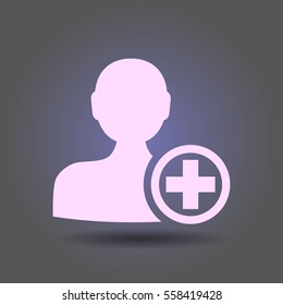 Flat icon of add friend