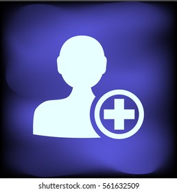 Flat icon of add friend