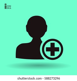 Flat icon of add friend