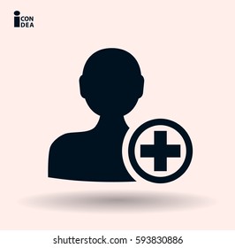 Flat icon of add friend